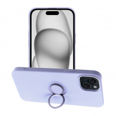 Apple iPhone 15 Plus Coque Silicone ring Violet (Violet)