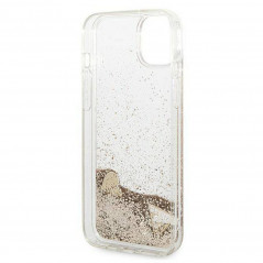 Apple iPhone 14 Plus Coque Guess Liquide Glitter Charms Élégant  Or
