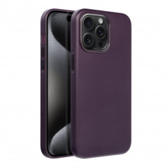 Apple iPhone 15 Pro Max Coque Leather Mag Cover Élégant  MagSAFE  Violet foncé
