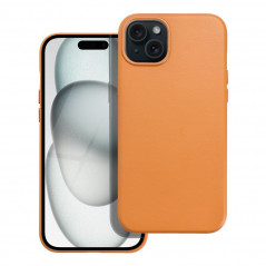 Apple iPhone 15 Plus Coque Leather Mag Cover Élégant  MagSAFE  Orange