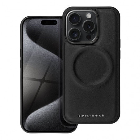 Apple iPhone 15 Pro Max Coque Roar Mag Morning Élégant  MagSAFE  Noir