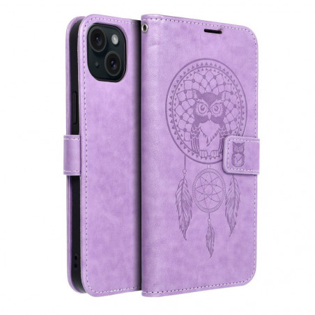 Apple iPhone 15 Plus Portefeuilles MEZZO Book Capteurs de rêve  Violet (Purple)