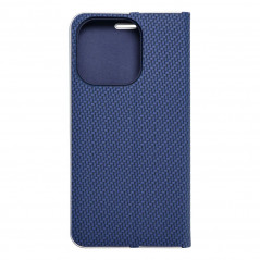Apple iPhone 15 Pro Portefeuilles LUNA Book Carbon Fibre de carbone, Élégant  Bleu