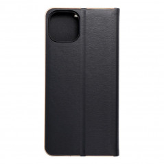 Apple iPhone 15 Plus Portefeuilles LUNA Book Gold Élégant  Noir