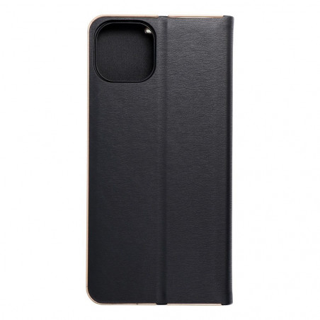 Apple iPhone 15 Plus Portefeuilles LUNA Book Gold Élégant  Noir