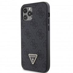 Apple iPhone 12 Pro Coque Guess Metal Logo Starss Crossbody Élégant  Noir