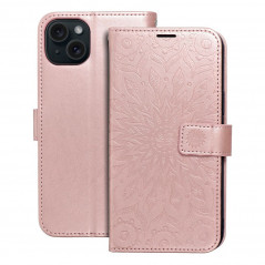 Apple iPhone 15 Plus Portefeuilles MEZZO Book Mandala  Or rose
