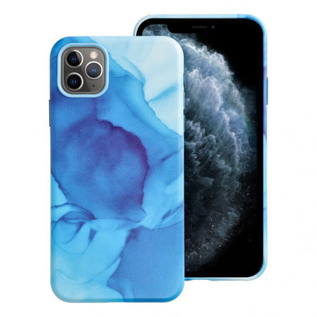 Apple iPhone XS Max Coque Leather Mag Cover Élégant  MagSAFE  Éclaboussure bleue