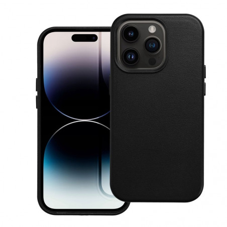 Apple iPhone 14 Pro Coque Leather Mag Cover Élégant  MagSAFE  Noir