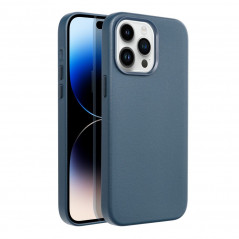 Apple iPhone 14 Pro Max Coque Leather Mag Cover Élégant  MagSAFE  Bleu indigo