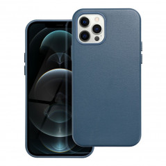 Apple iPhone 12 Pro Coque Leather Mag Cover Élégant MagSAFE Bleu indigo
