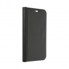 Samsung Galaxy A03 Portefeuilles LUNA Book Carbon Fibre de carbone, Élégant  Noir