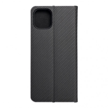 Samsung Galaxy A03 Portefeuilles LUNA Book Carbon Fibre de carbone, Élégant  Noir