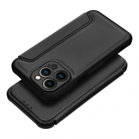 Apple iPhone 13 Pro Portefeuilles Razor Book Fibre de carbone, Modèle de carbone  Noir