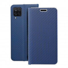 Samsung Galaxy A12 Portefeuilles LUNA Book Carbon Fibre de carbone, Élégant  Bleu