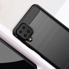Samsung Galaxy A12 Coque Carbon Élégant  Noir
