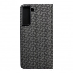 Samsung Galaxy S21 FE 5G Portefeuilles LUNA Book Carbon Fibre de carbone, Élégant  Noir