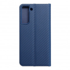 Samsung Galaxy S21 FE 5G Portefeuilles LUNA Book Carbon Fibre de carbone, Élégant  Bleu