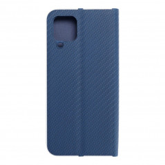 Samsung Galaxy A22 LTE Portefeuilles LUNA Book Carbon Fibre de carbone, Élégant  Bleu