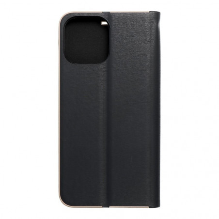 Apple iPhone 13 Pro Max Portefeuilles LUNA Book Gold Élégant  Noir