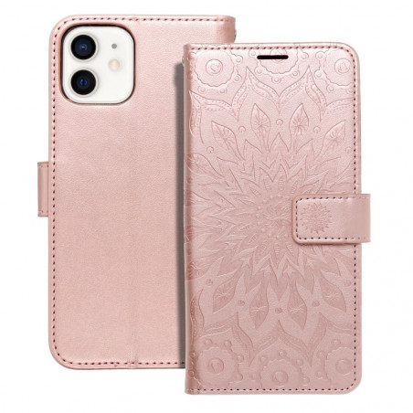 Apple iPhone 12 Portefeuilles MEZZO Book Mandala  Or rose