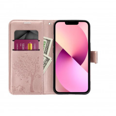 Samsung Galaxy A03 Portefeuilles MEZZO Book Arbre  Or rose