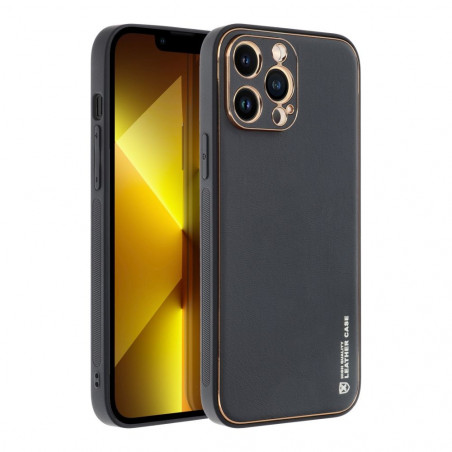 Apple iPhone 13 Pro Max Coque Leather Noir