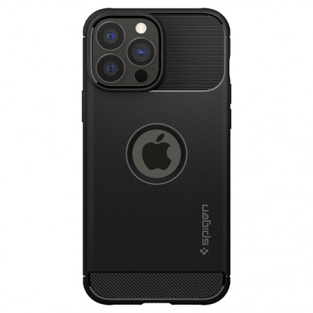 Apple iPhone 13 Pro Max Coque Spigen Armor Fibre de carbone, Élégant  Noir