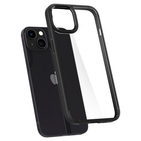 Apple iPhone 13 Coque Spigen Ultra Hybrid Clair comme du cristal Noir mat