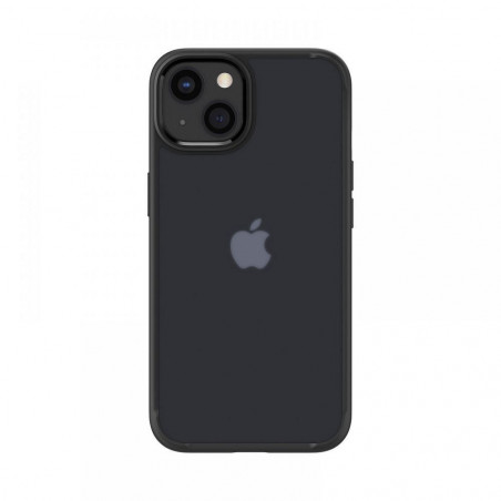 Apple iPhone 13 Coque Spigen Ultra Hybrid Clair comme du cristal  Noir givré mat