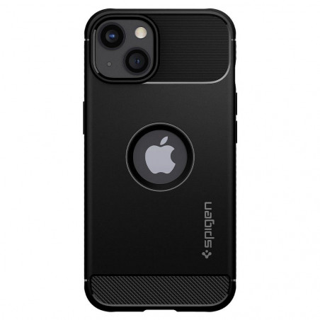 Apple iPhone 13 Coque Spigen Armor Fibre de carbone, Élégant  Noir