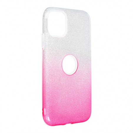 Apple iPhone 11 Coque Shining Transparent et rose