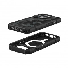 Apple iPhone 15 Pro Coque Urban Armor Gear Pathfinder Étui haut de gamme  MagSAFE  Camouflage de minuit
