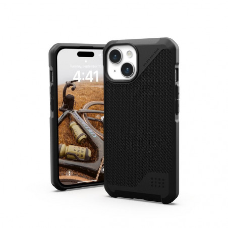 Apple iPhone 15 Coque Urban Armor Gear Metropolis LT Étui haut de gamme  Noir kevlar