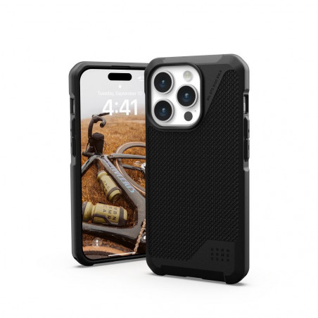 Apple iPhone 15 Pro Coque Urban Armor Gear Metropolis LT Étui haut de gamme  Noir kevlar