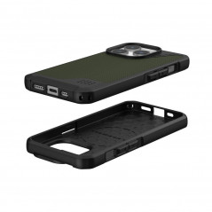 Apple iPhone 15 Pro Coque Urban Armor Gear Metropolis LT Étui haut de gamme  Olive kevlar
