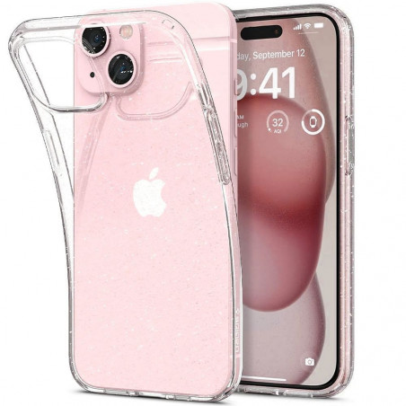 Apple iPhone 15 Coque Spigen Liquid Crystal Clair comme du cristal  Cristal scintillant