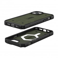 Apple iPhone 15 Plus Coque Urban Armor Gear Pathfinder Étui haut de gamme  MagSAFE  Olive