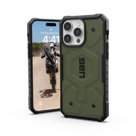 Apple iPhone 15 Pro Max Coque Urban Armor Gear Pathfinder Étui haut de gamme  MagSAFE  Olive