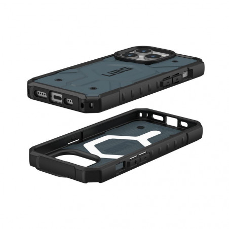 Apple iPhone 15 Pro Coque Urban Armor Gear Pathfinder Étui haut de gamme  MagSAFE  Bleu nuage