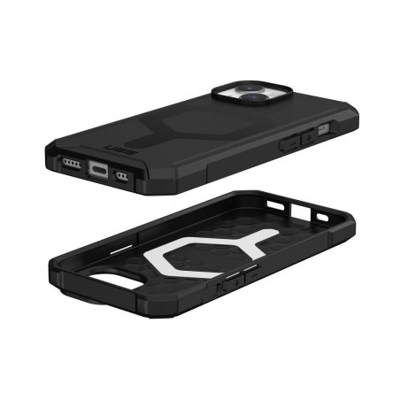 Apple iPhone 15 Coque Urban Armor Gear Essential Étui haut de gamme  MagSAFE  Noir