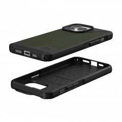 Apple iPhone 15 Pro Max Coque Urban Armor Gear Metropolis LT Étui haut de gamme  Olive kevlar