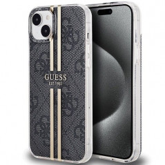 Apple iPhone 15 Plus Coque Guess 4G Gold Stripe Élégant  Noir