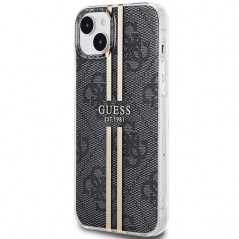 Apple iPhone 15 Plus Coque Guess 4G Gold Stripe Élégant  Noir