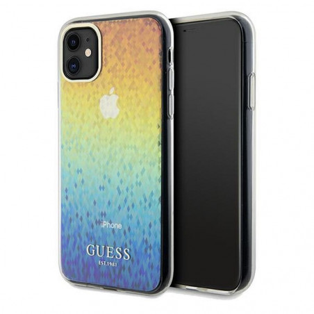 Apple iPhone 11 Coque Guess IML Faceted Mirror Élégant  Disco irisé