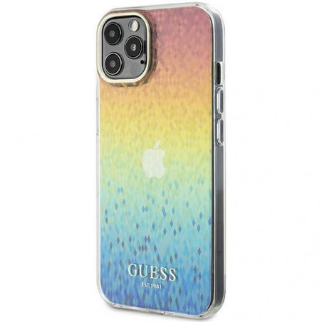 Apple iPhone 12 Coque Guess IML Faceted Mirror Élégant  Disco irisé