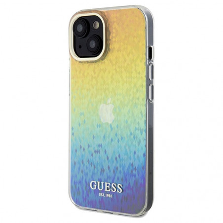 Apple iPhone 14 Coque Guess IML Faceted Mirror Élégant  Disco irisé