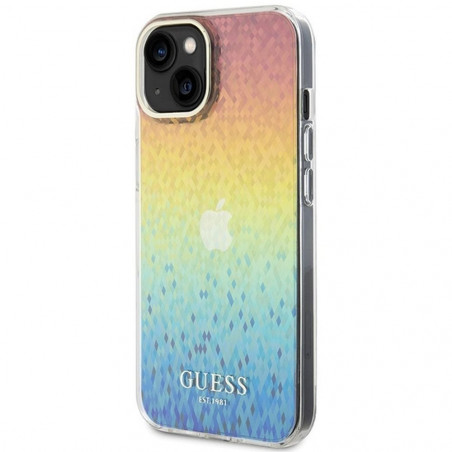 Apple iPhone 15 Coque Guess IML Faceted Mirror Élégant  Disco irisé