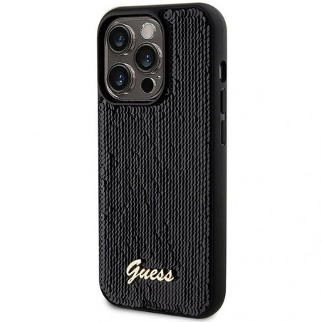 Apple iPhone 13 Pro Max Coque Guess Sequin Script Metal Élégant  Noir