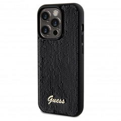 Apple iPhone 14 Pro Max Coque Guess Sequin Script Metal Élégant Noir